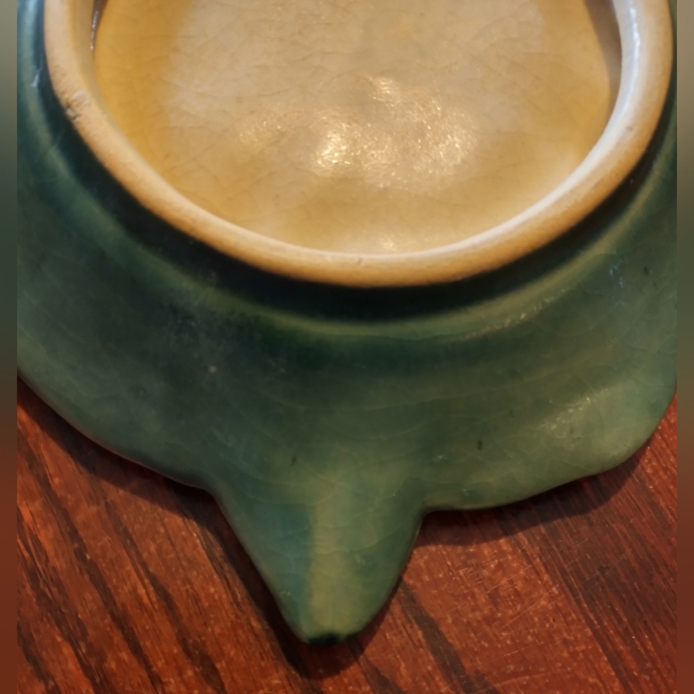 Other Color Rottweiler Accents | Rare Vintage Roseville Pottery Zephyr Lily Ashtray Green Pink ...